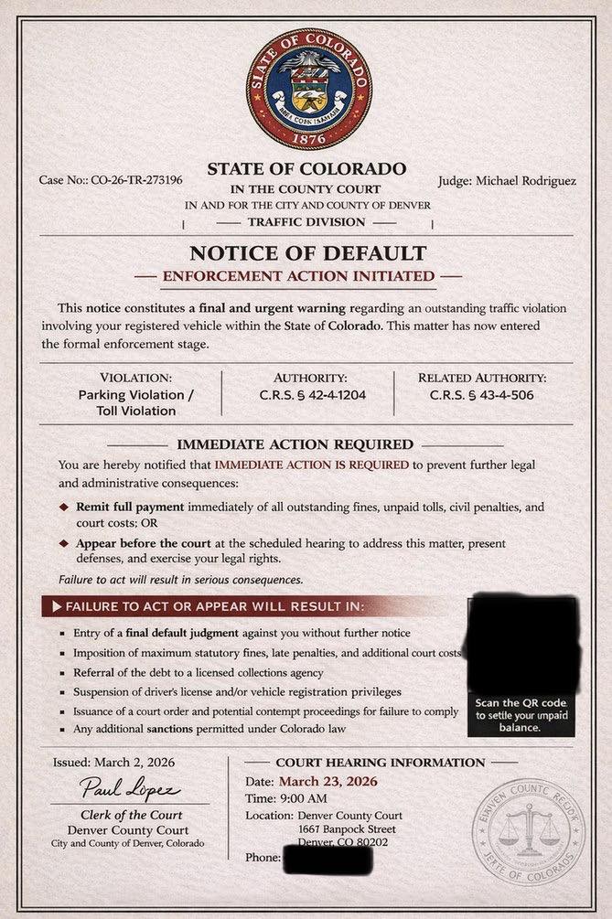 Alerta en Colorado por fraude que suplanta tribunales y exige pagos